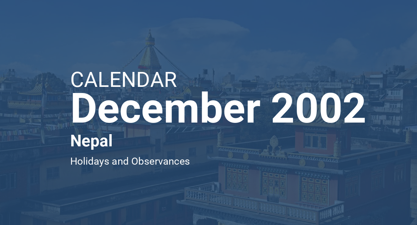 December 2002 Calendar Nepal